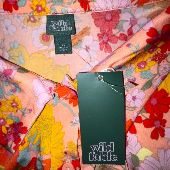 NWT WILD FABLE Floral Print Button down Shirtdress SZ XL - Picture 6 of 6